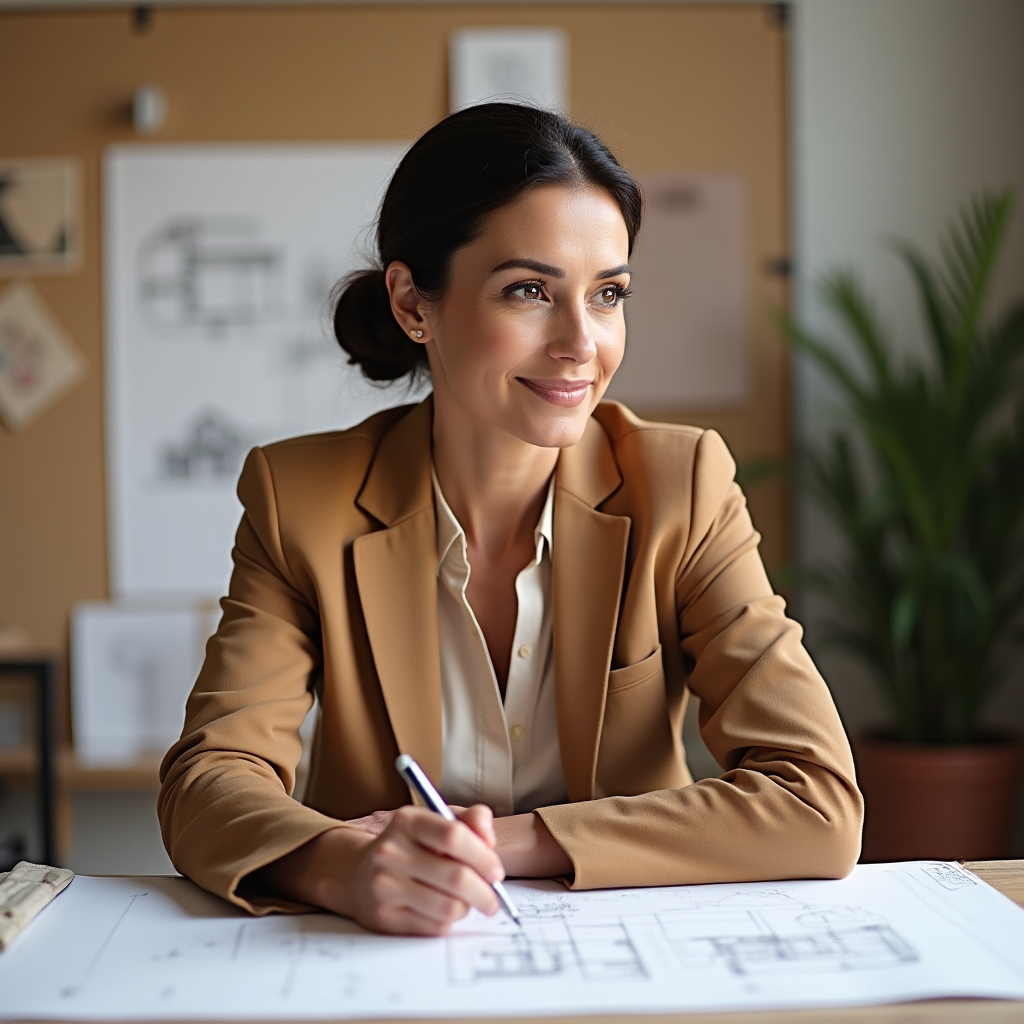 Lead interior designer at Sel×Uno reviewing compact apartment plans