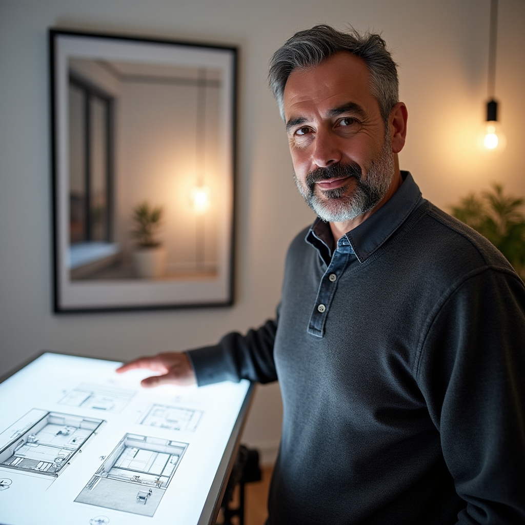 Lighting design specialist at Sel×Uno working on apartment illumination plan